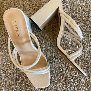 White Crocodile Heels